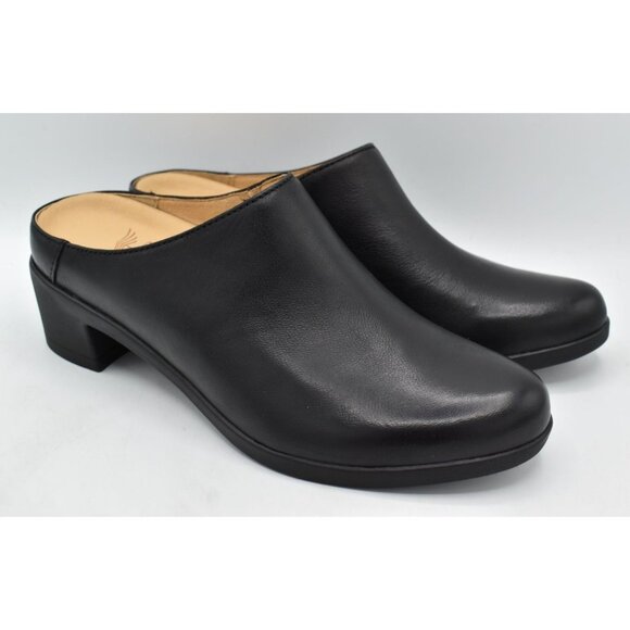 Dankso EU 38 US 7.5-8 Carrie Burnished Black Nubuck Slip On Clogs Shoes - Picture 4 of 16